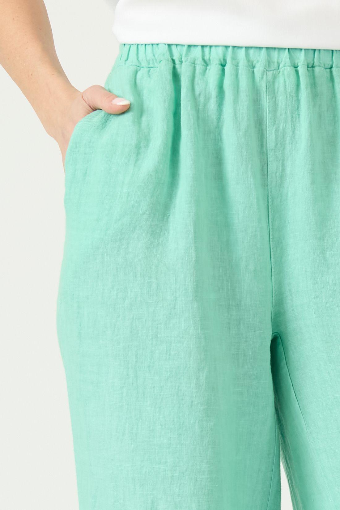 Pantalon De Lino Straight Verde Cod 2013715-3