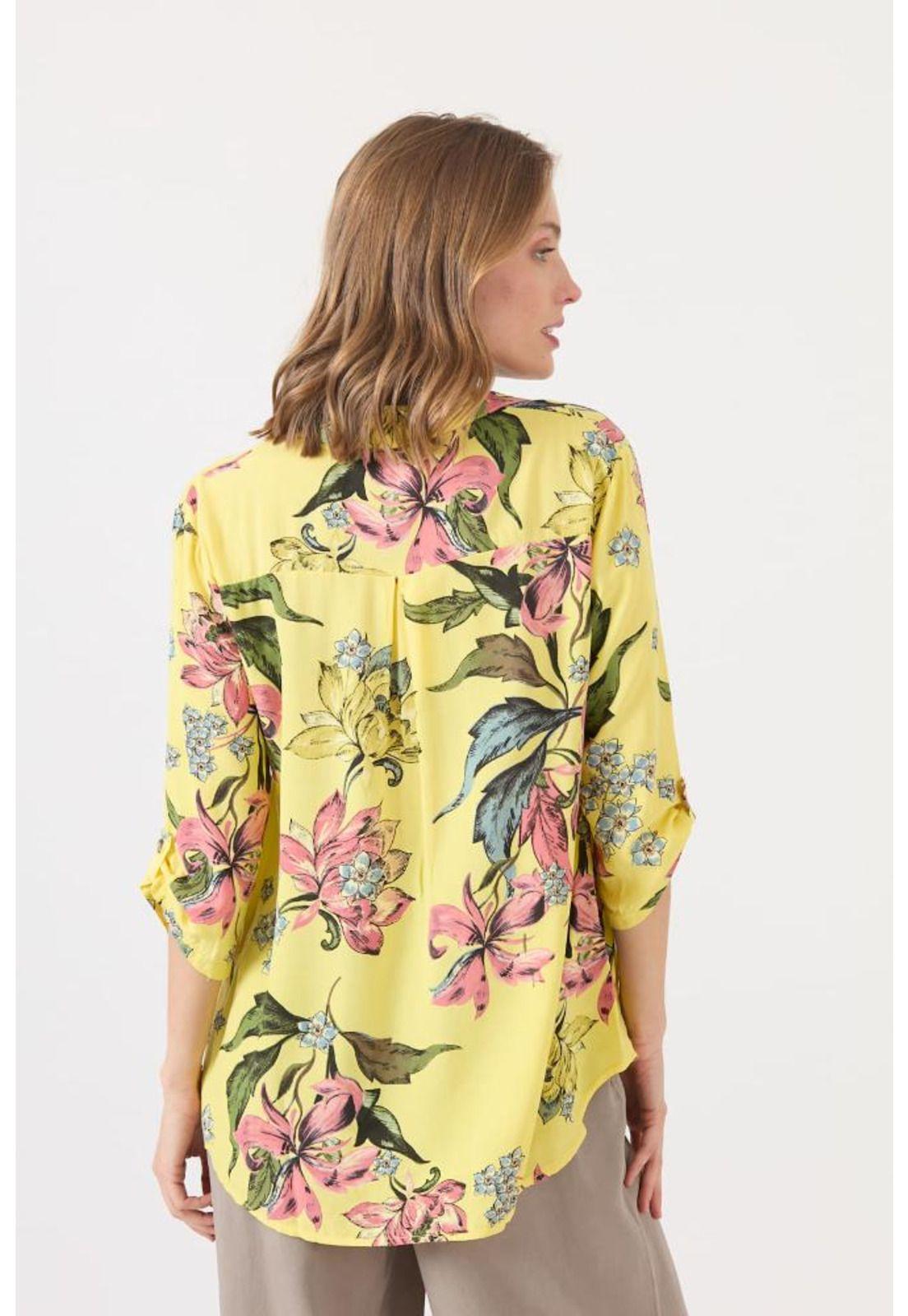 Blusa amarilla estampada PRIVILEGE 1455-3