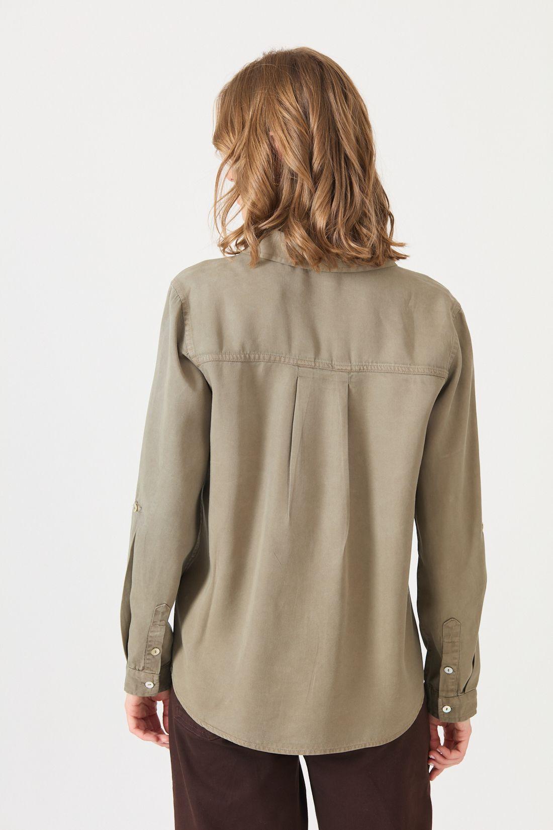 Blusa Lyocell Verde Militar Cod 4520826-4