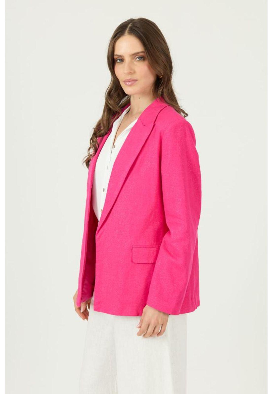 Blazer con lino fucsia PRIVILEGE-2