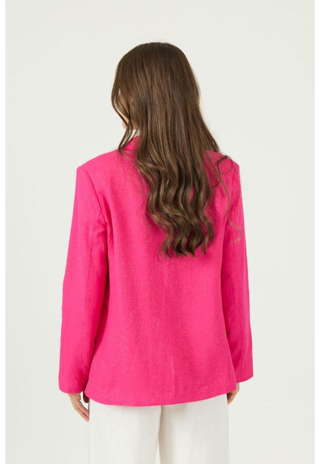 Blazer con lino fucsia PRIVILEGE-3