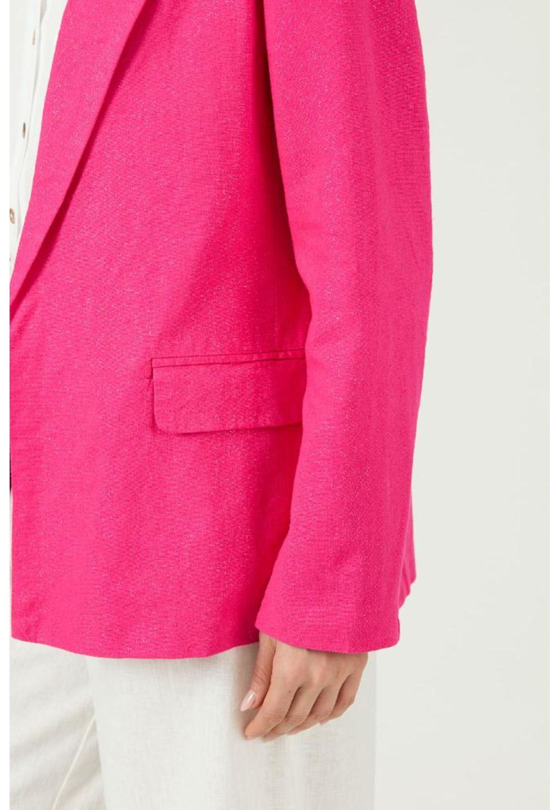 Blazer con lino fucsia PRIVILEGE-4
