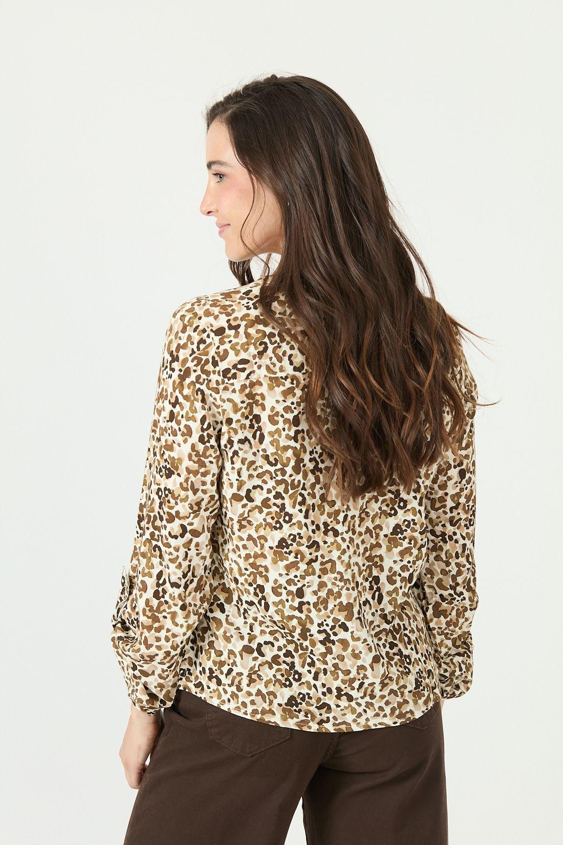 Blusa cafe estampada 2358-3