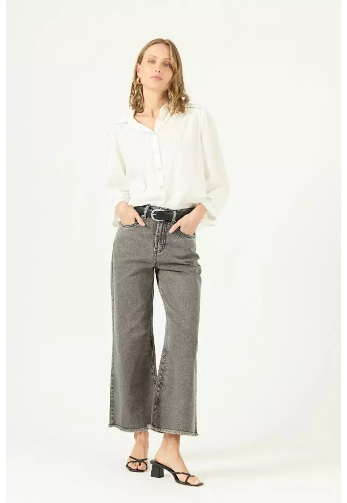 Pantalon wide leg gris PRIVILEGE 2065-0