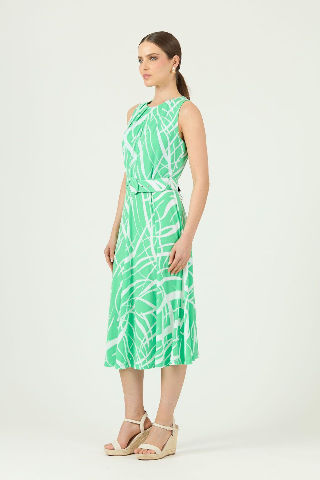 Vestido verde estampado 1376-2