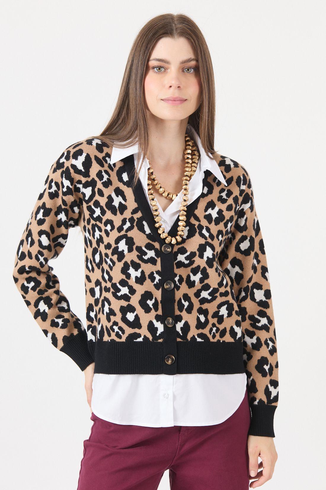 Sweater Animal Print Camel Cod 5414356-2