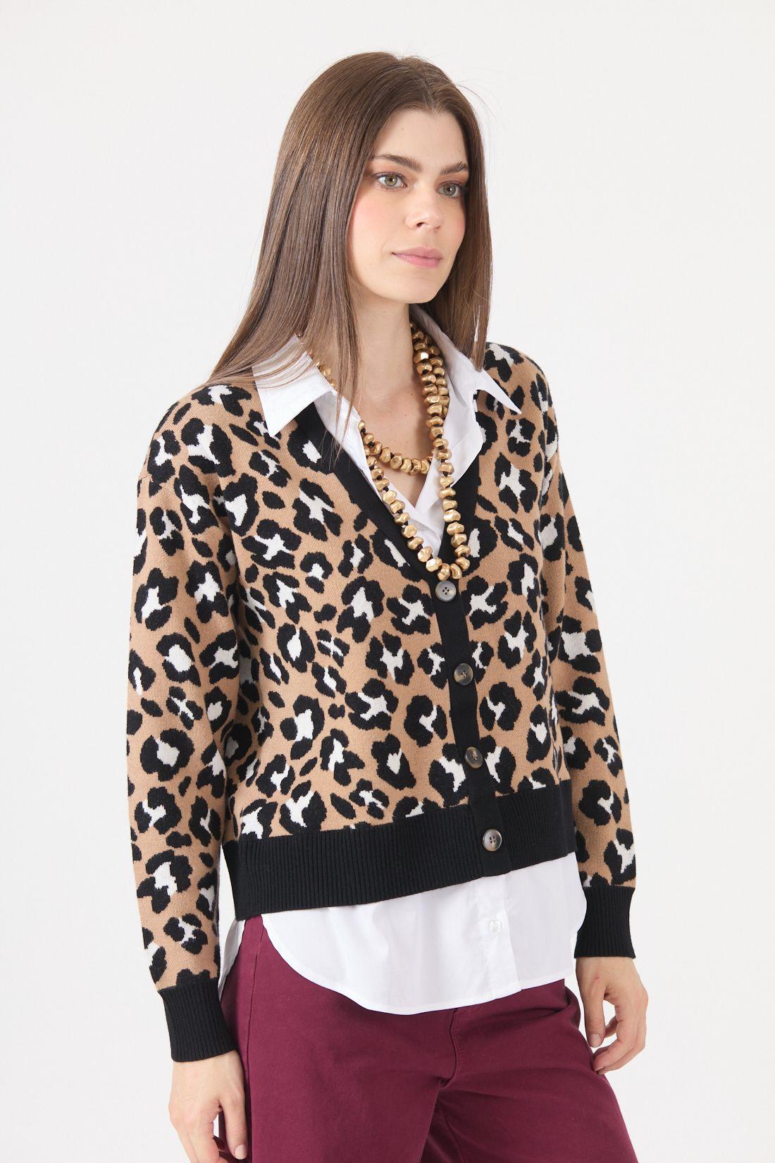Sweater Animal Print Camel Cod 5414356-3
