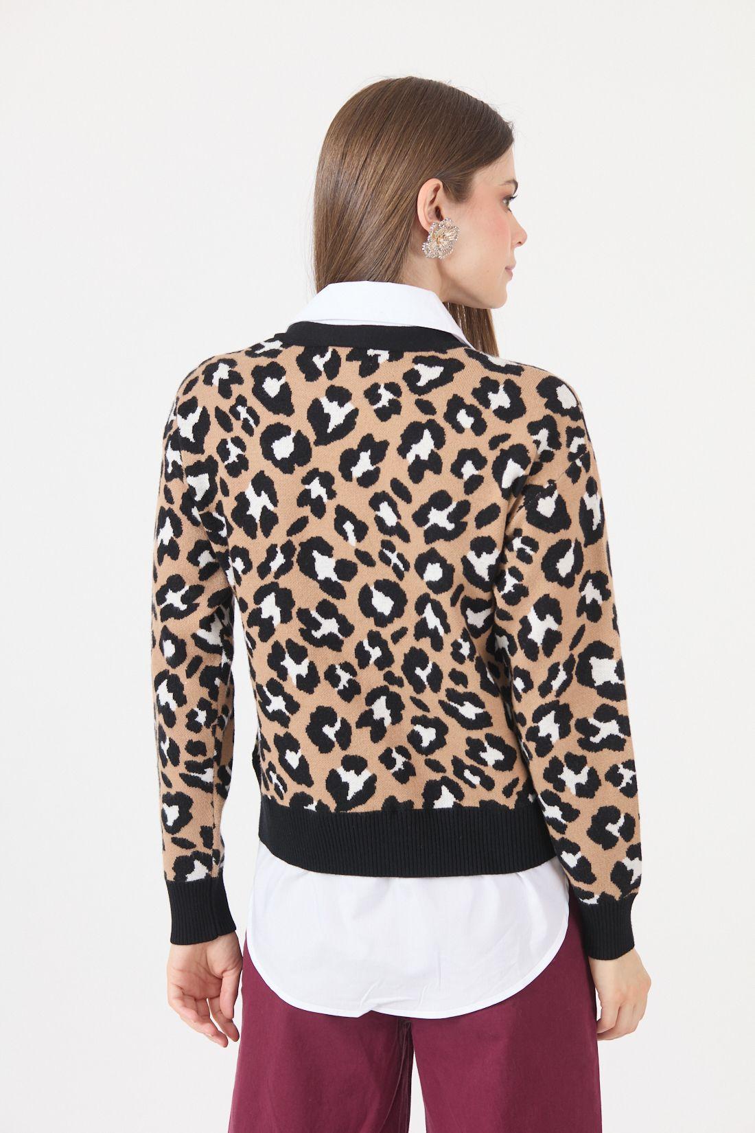 Sweater Animal Print Camel Cod 5414356-4