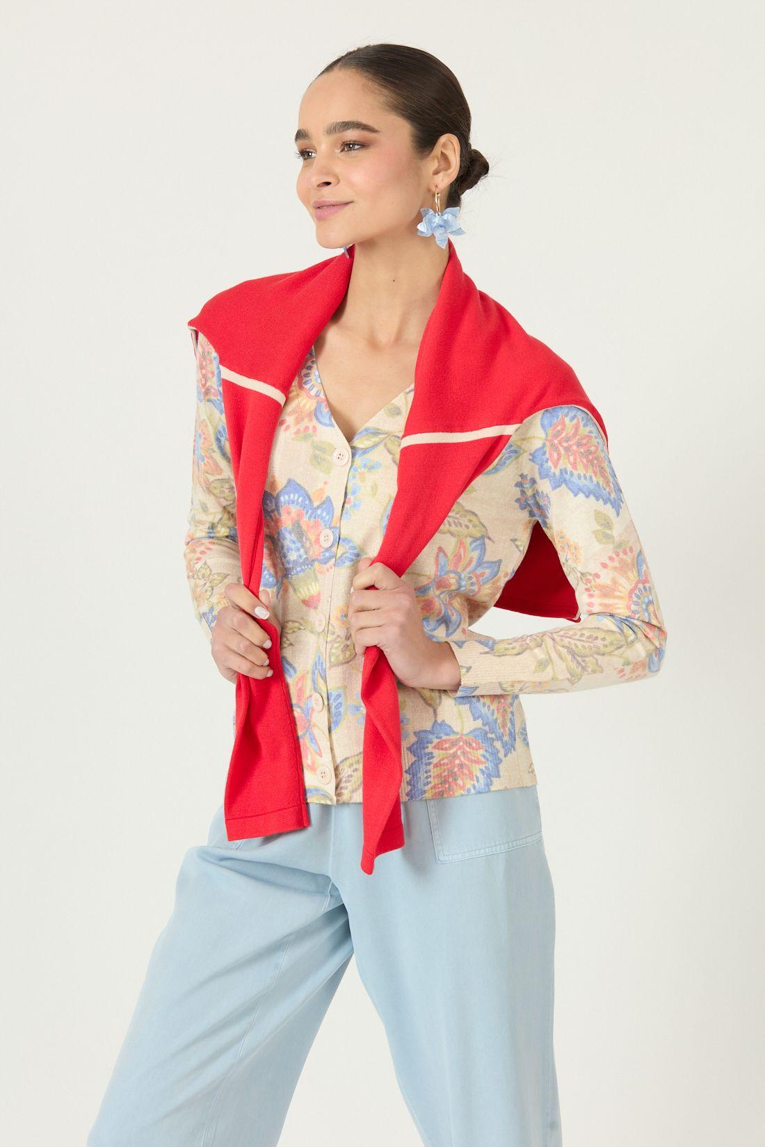 Cardigan Multicolor Estampado Cod 5405815-0