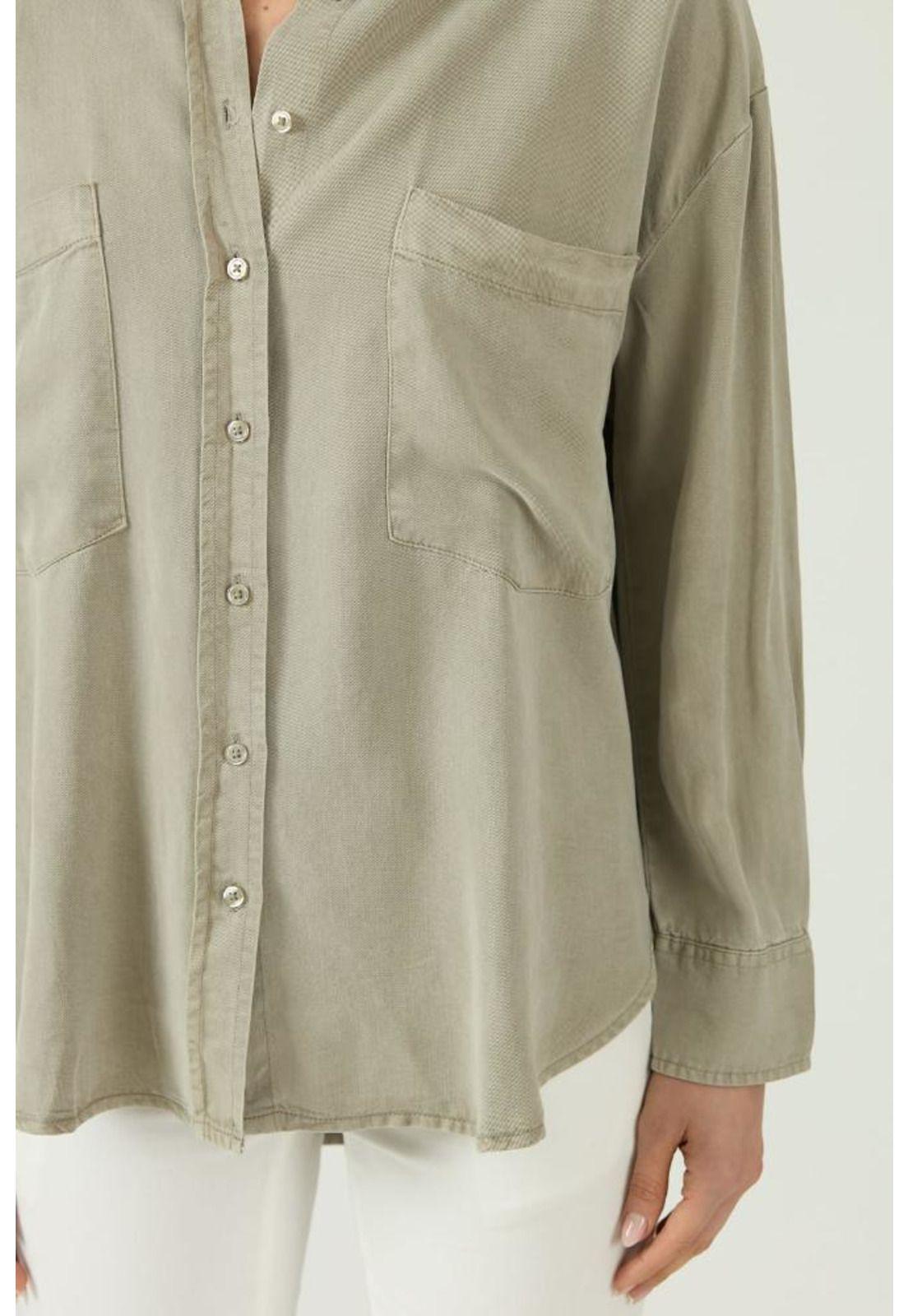 Blusa de tencel verde PRIVILEGE 1457-4