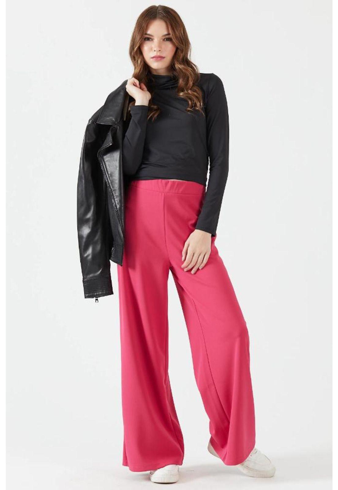 Pantalon palazzo fucsia-2