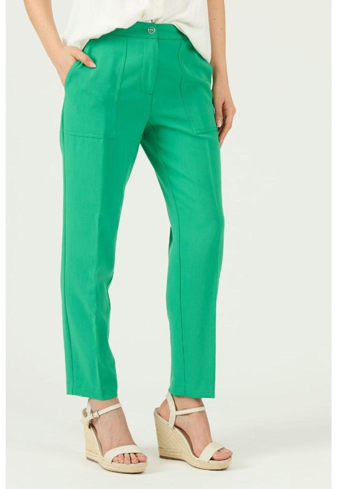 Pantalon straight verde PRIVILEGE 1083-0