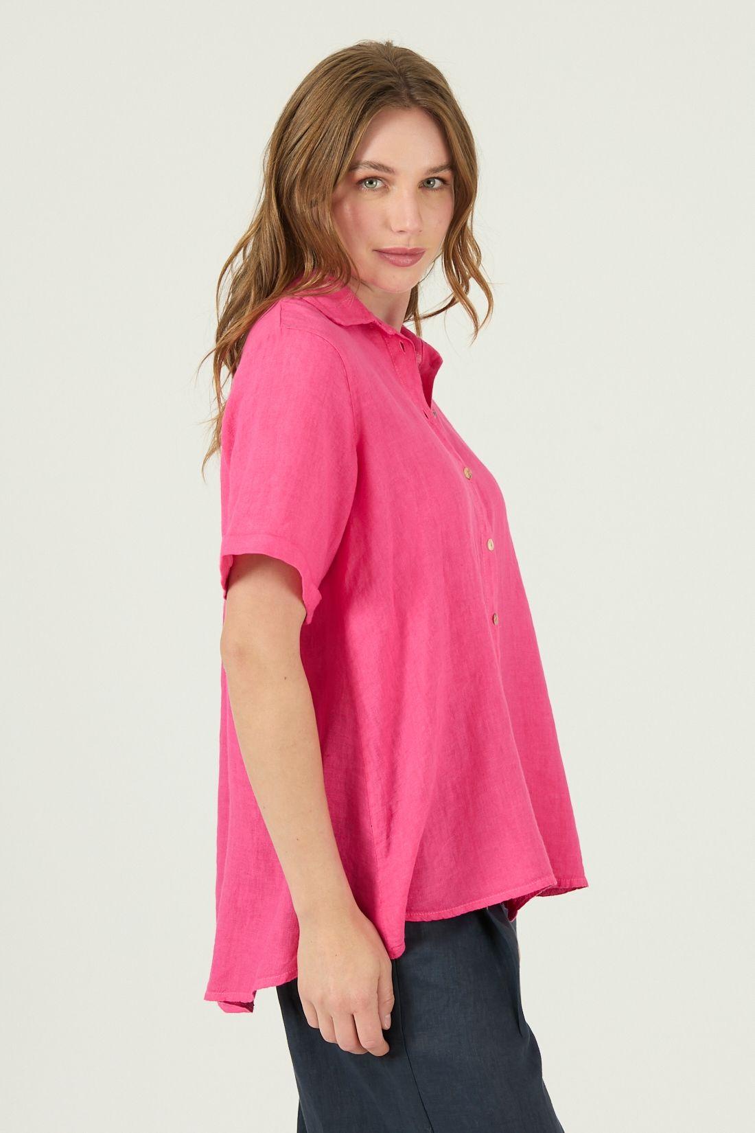 Blusa de lino fucsia 1661-3