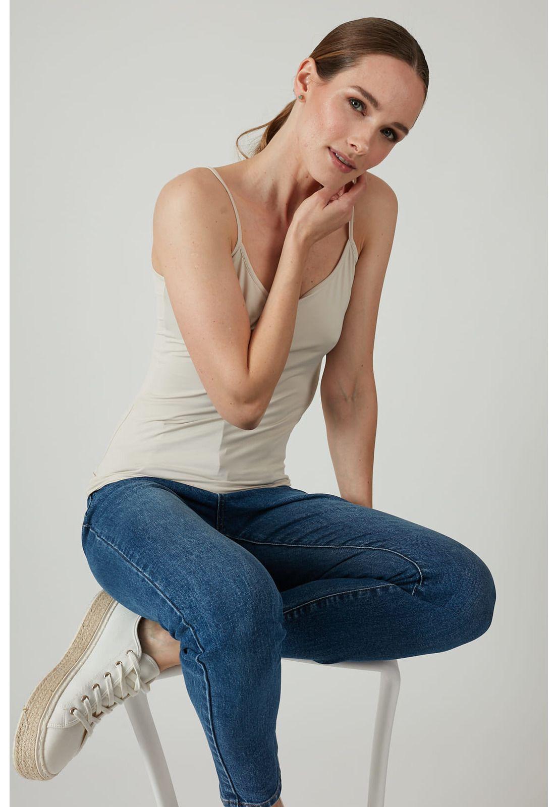 Polera poliamida beige-0