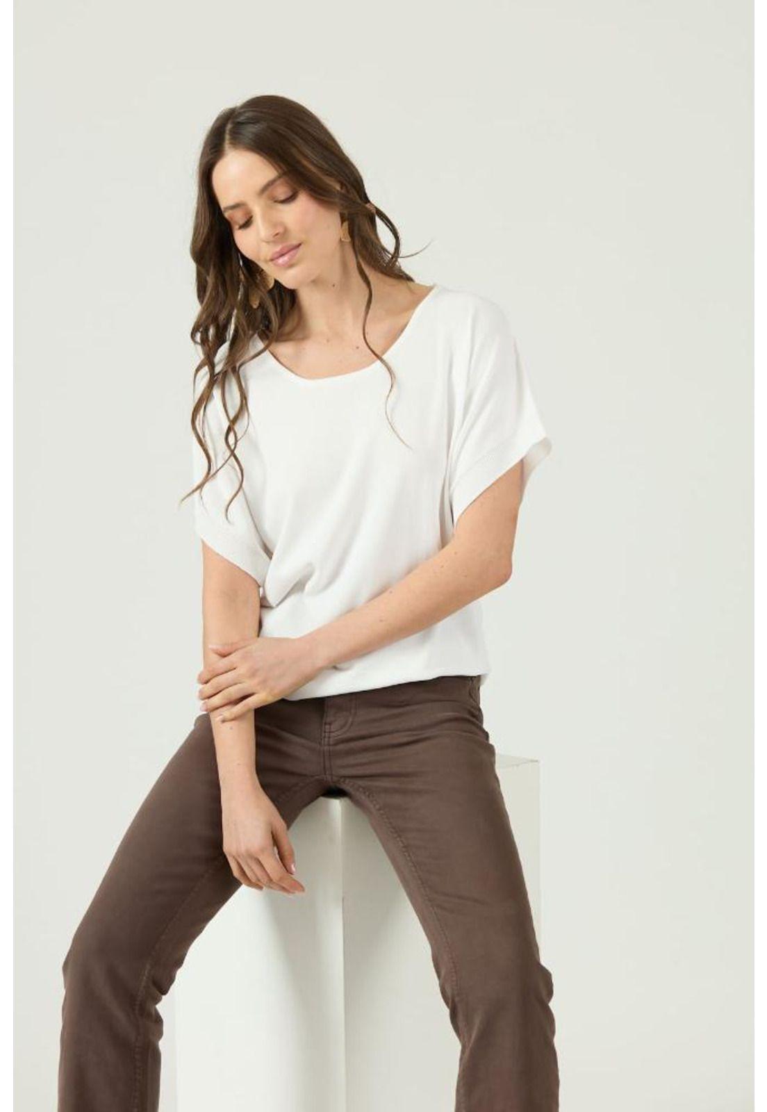 Sweater blanco manga corta PRIVILEGE-0