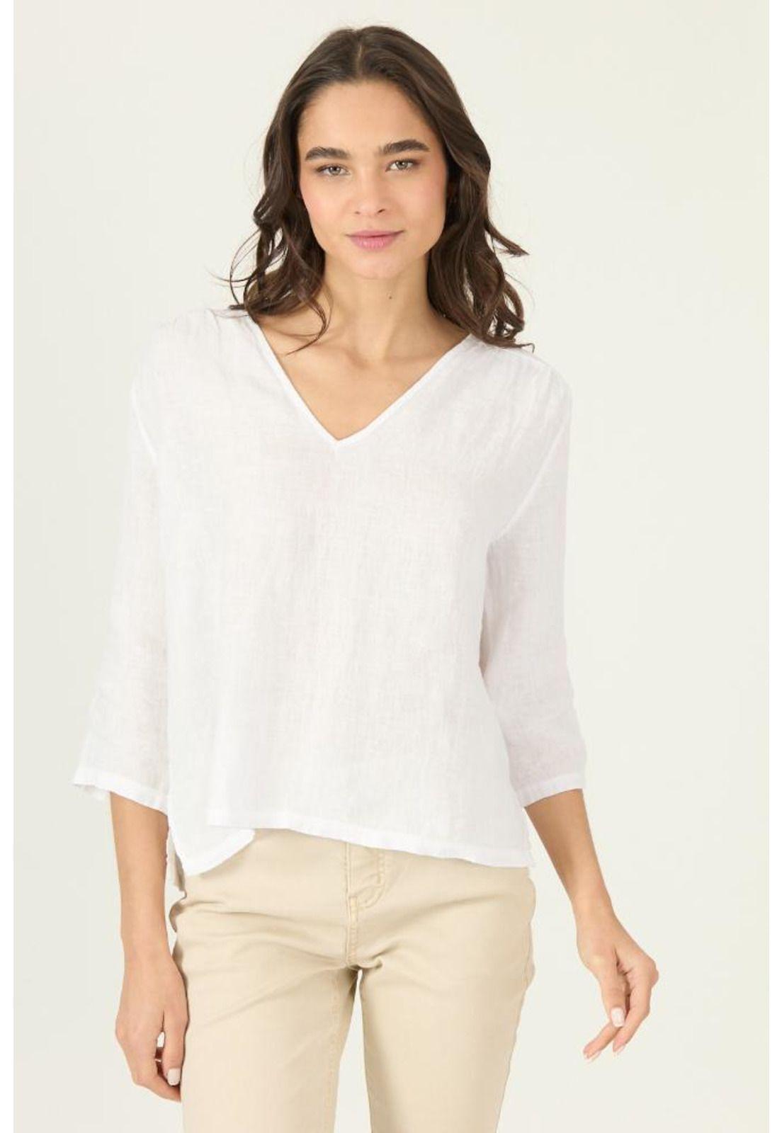 Blusa de lino blanca PRIVILEGE 2918-1