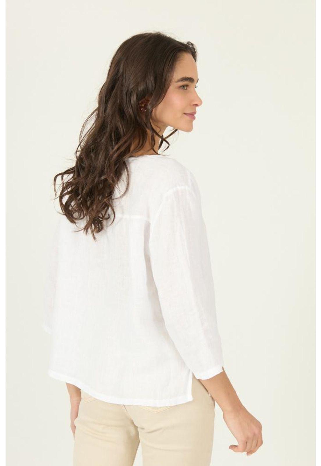 Blusa de lino blanca PRIVILEGE 2918-3
