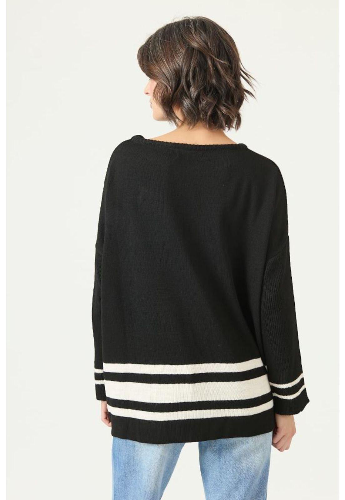 Sweater negro rayas PRIVILEGE 2766-4