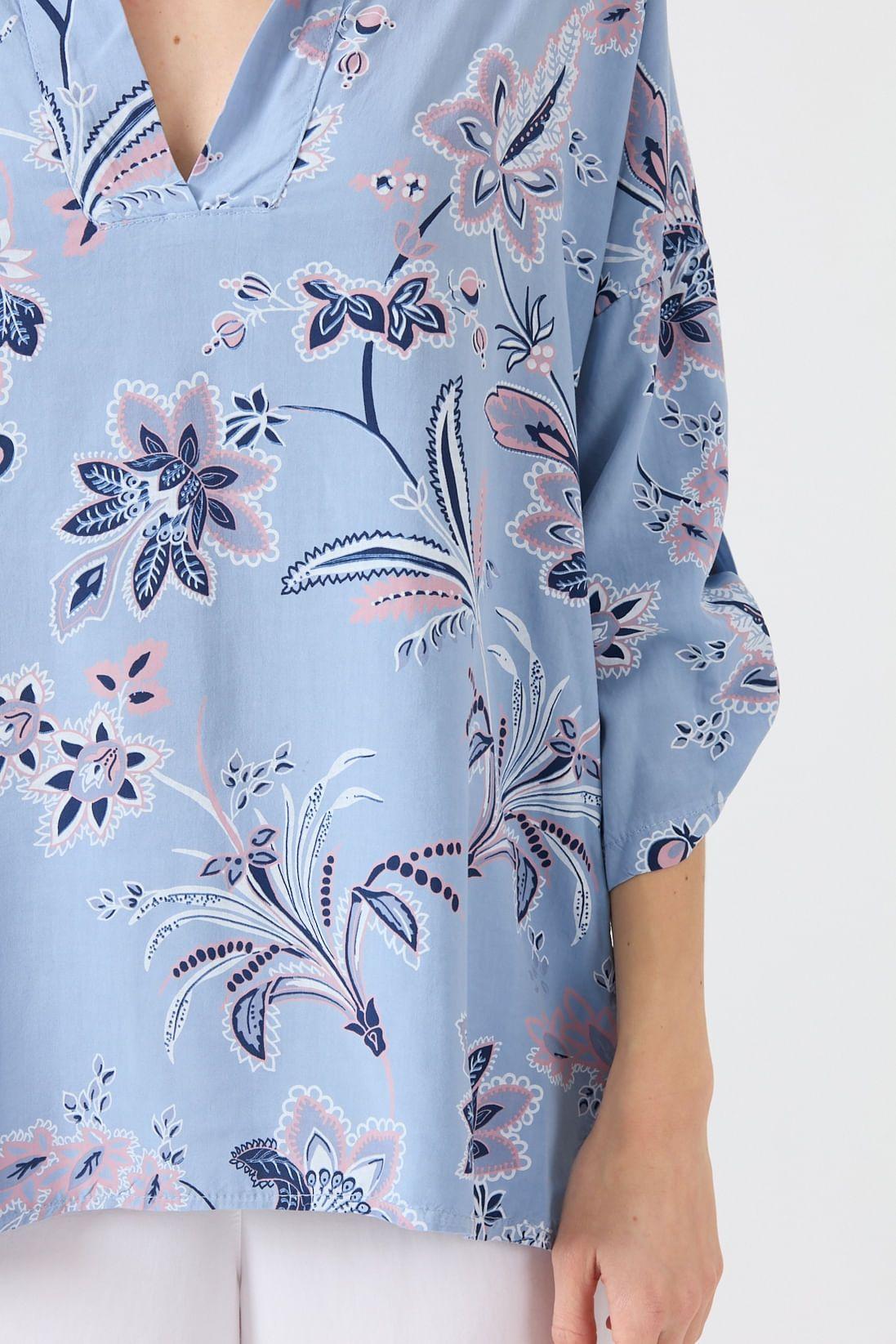 Blusa denim estampada 1205-1