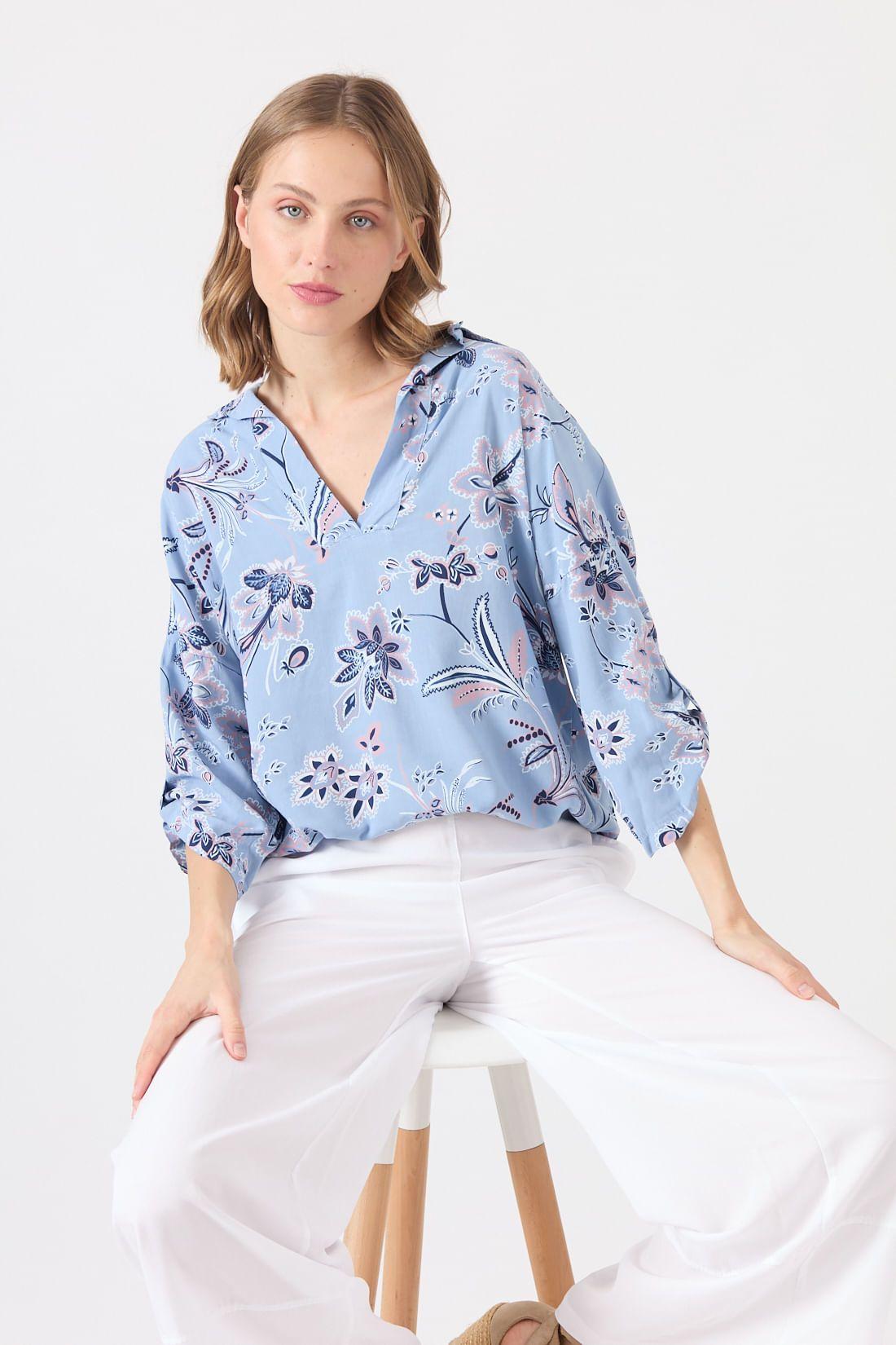Blusa denim estampada 1205-2