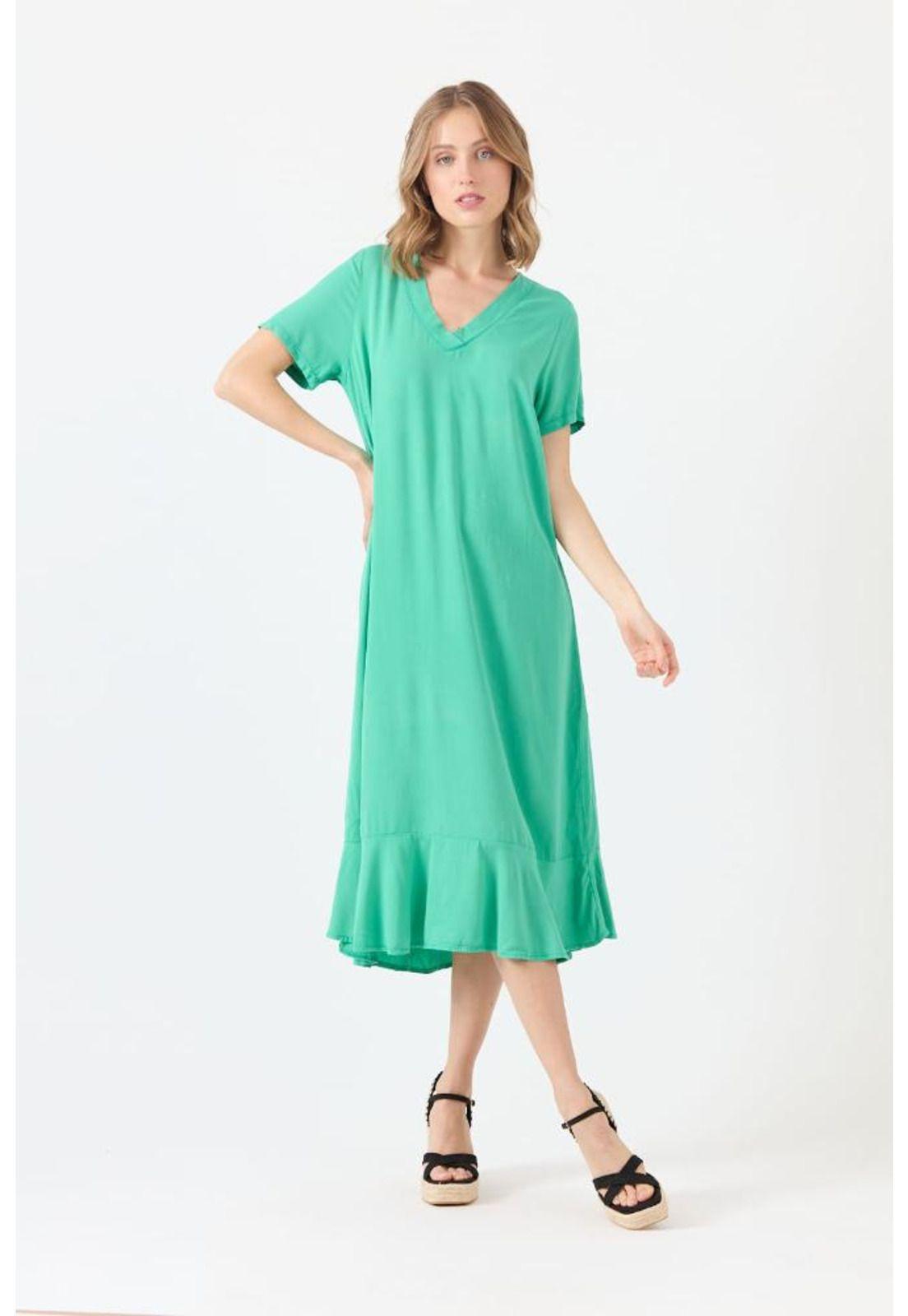 Vestido verde esmeralda PRIVILEGE 1155-0