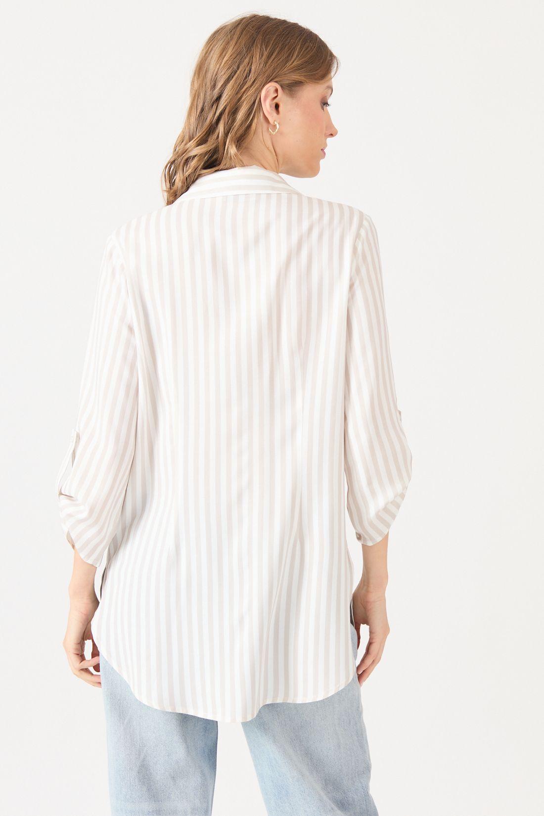 Blusa Con Rayas Beige Cod 4520836-4
