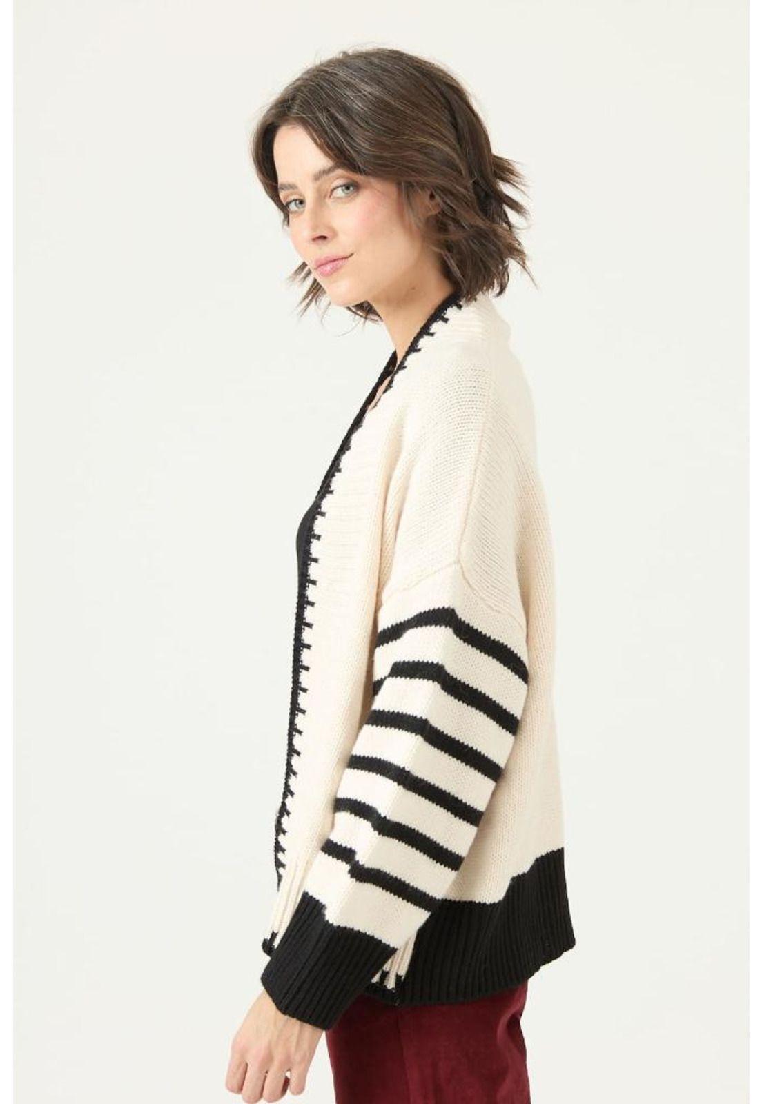 Sweater con lana crudo rayas PRIVILEGE 2765-3