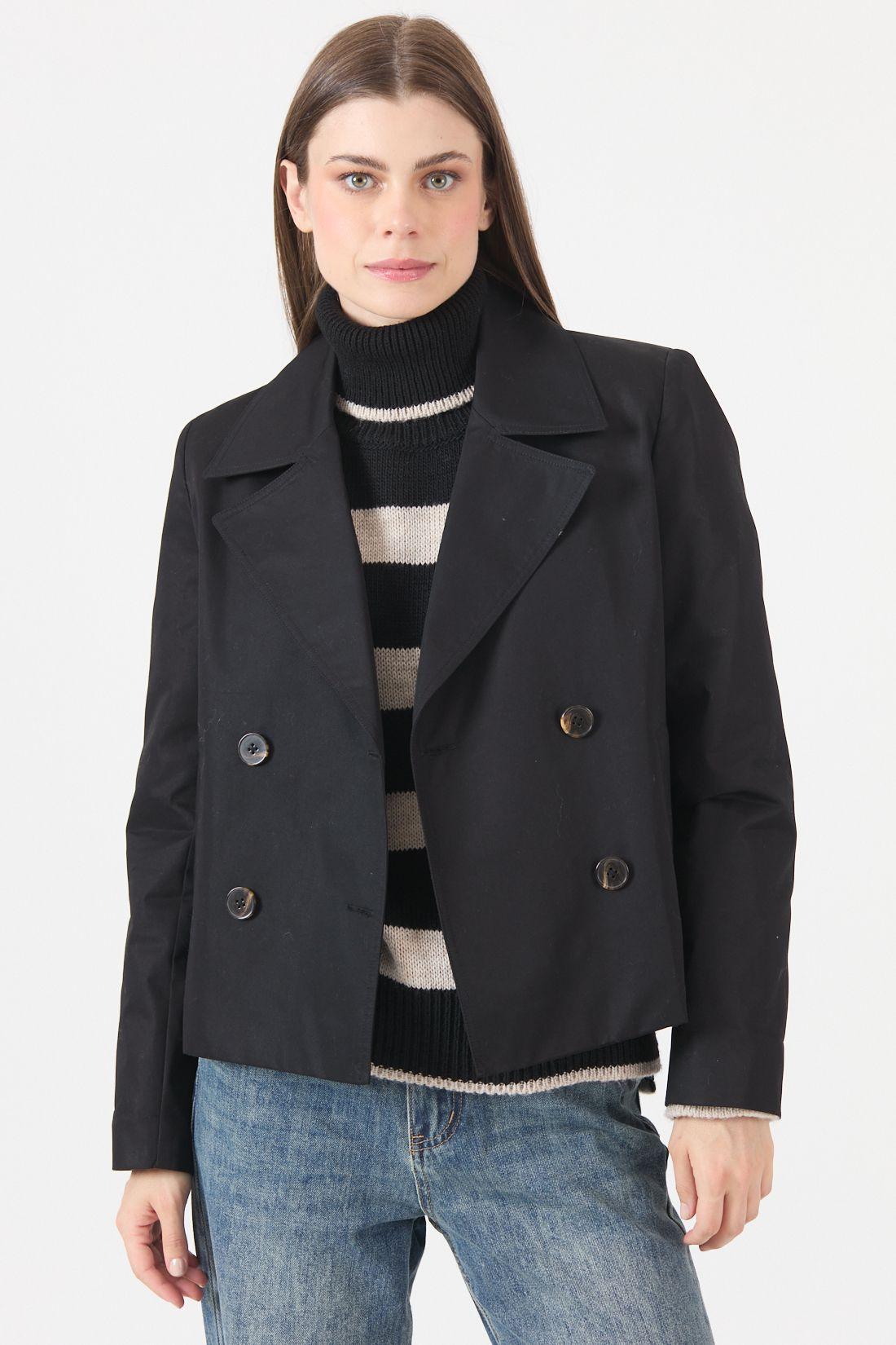 Trench Repelente Al Agua Negro Cod 1536056-2