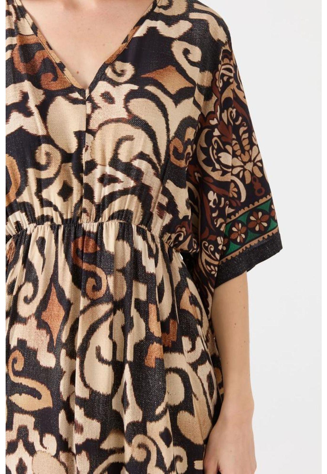 Vestido cafe estampado PRIVILEGE 1154-1