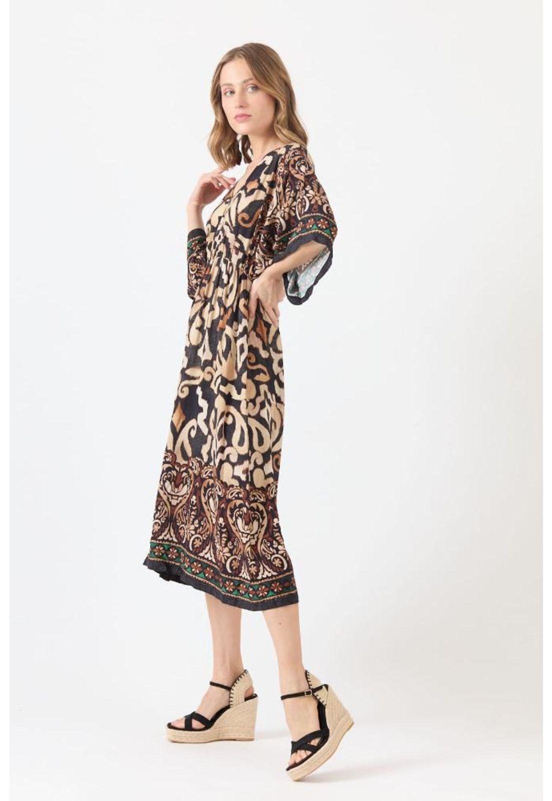 Vestido cafe estampado PRIVILEGE 1154-3