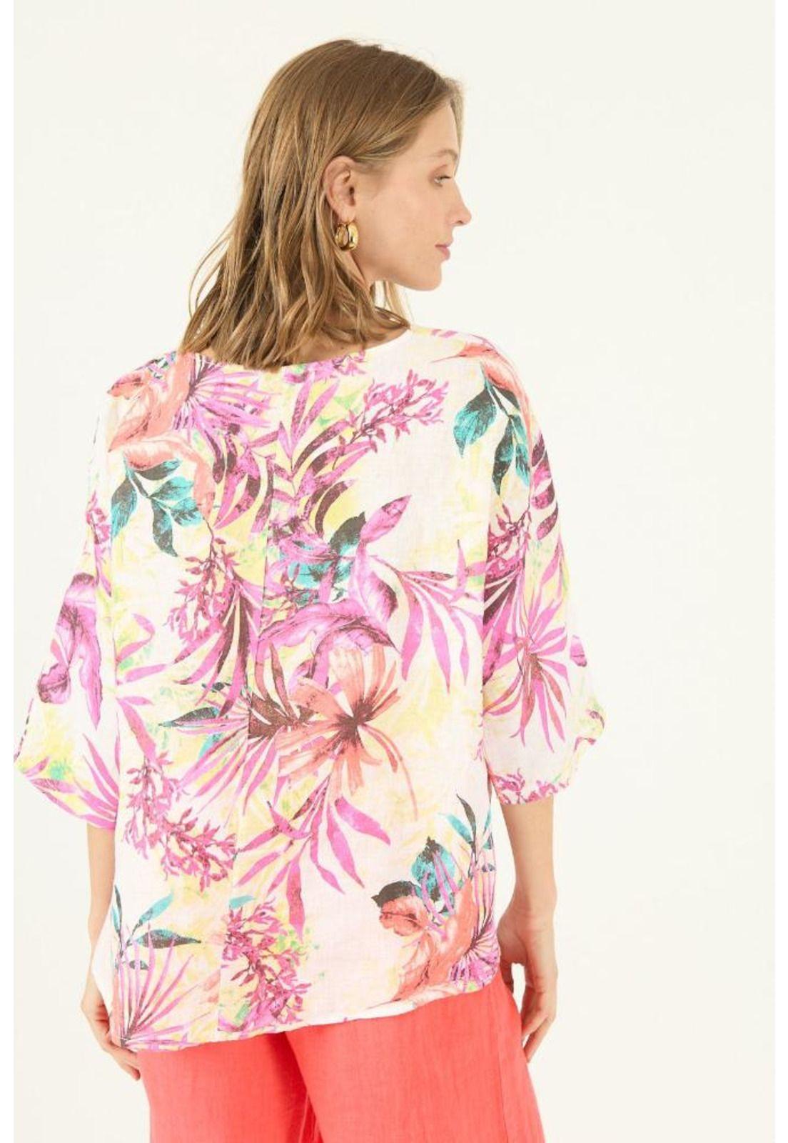 Blusa de lino multicolor estampada PRIVILEGE 1645-3