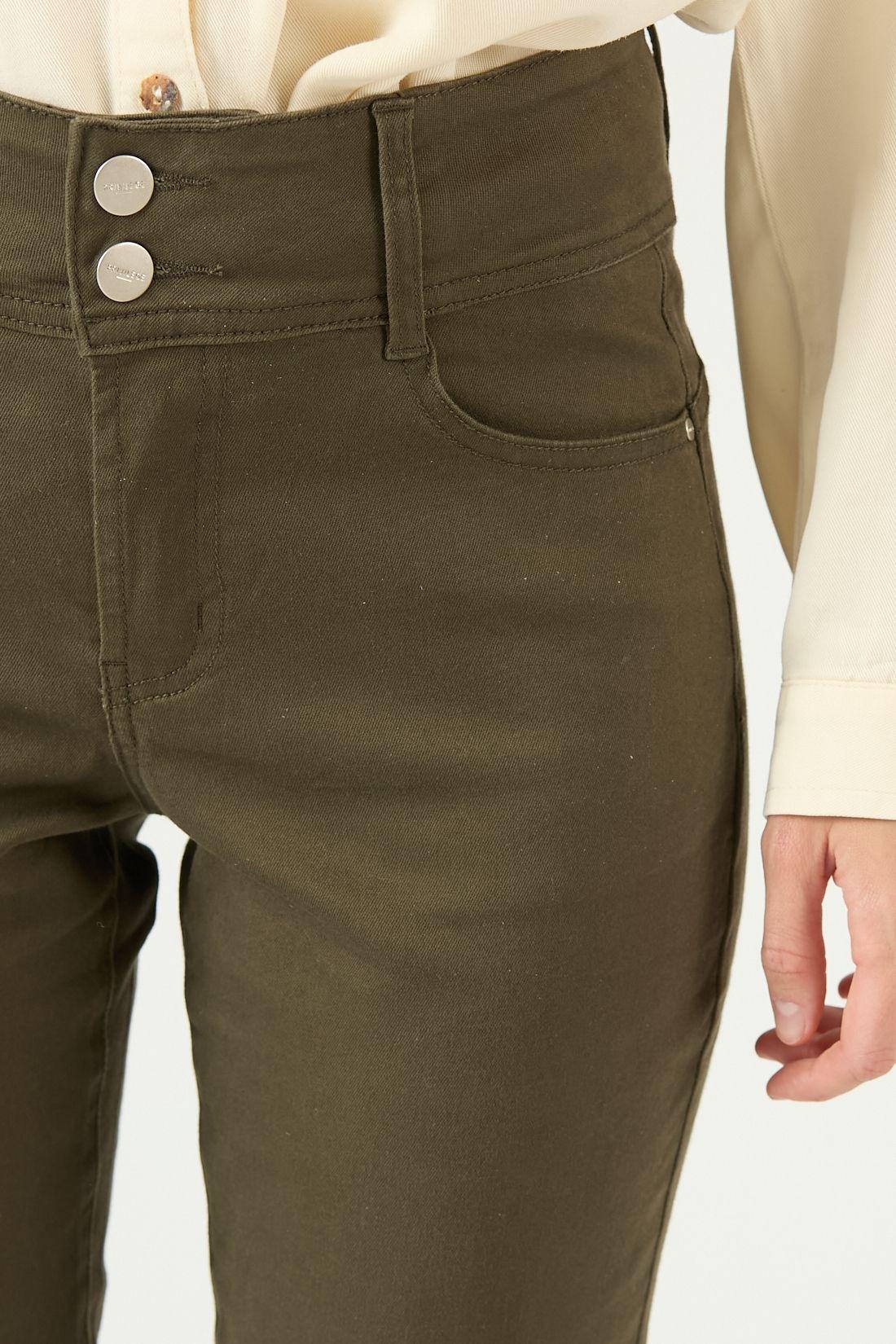 Pantalon Skinny Verde Militar Cod 0200045-4