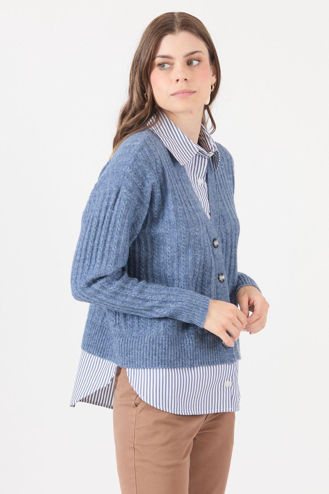 Sweater Con Lana Denim Cod 5414346-2