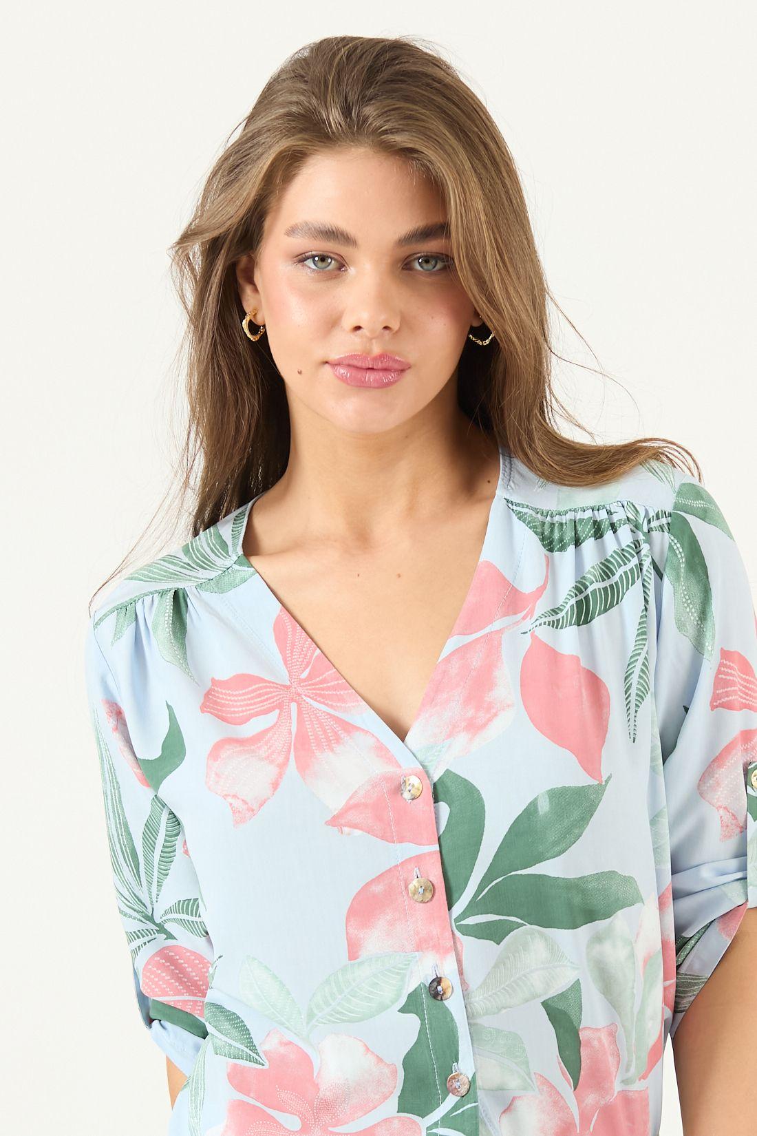 Blusa Estampada Celeste Cod 4517705-1