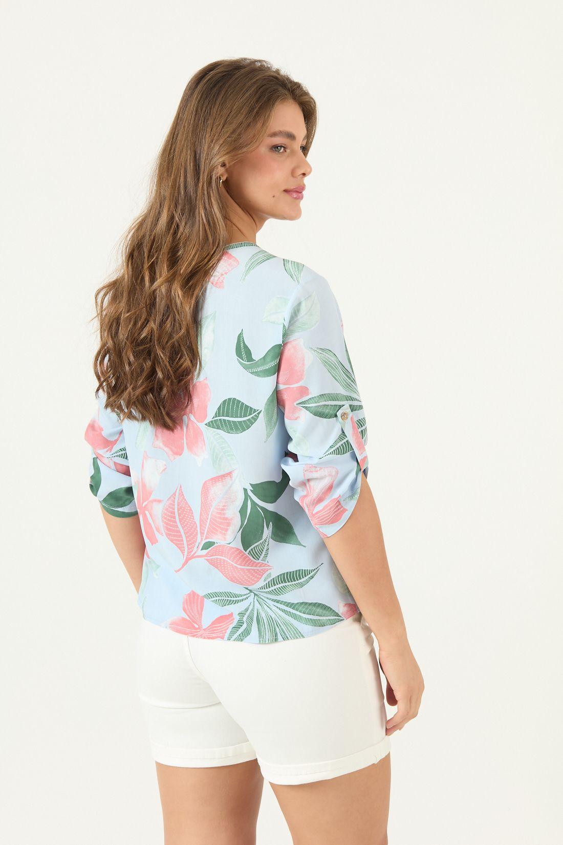 Blusa Estampada Celeste Cod 4517705-4