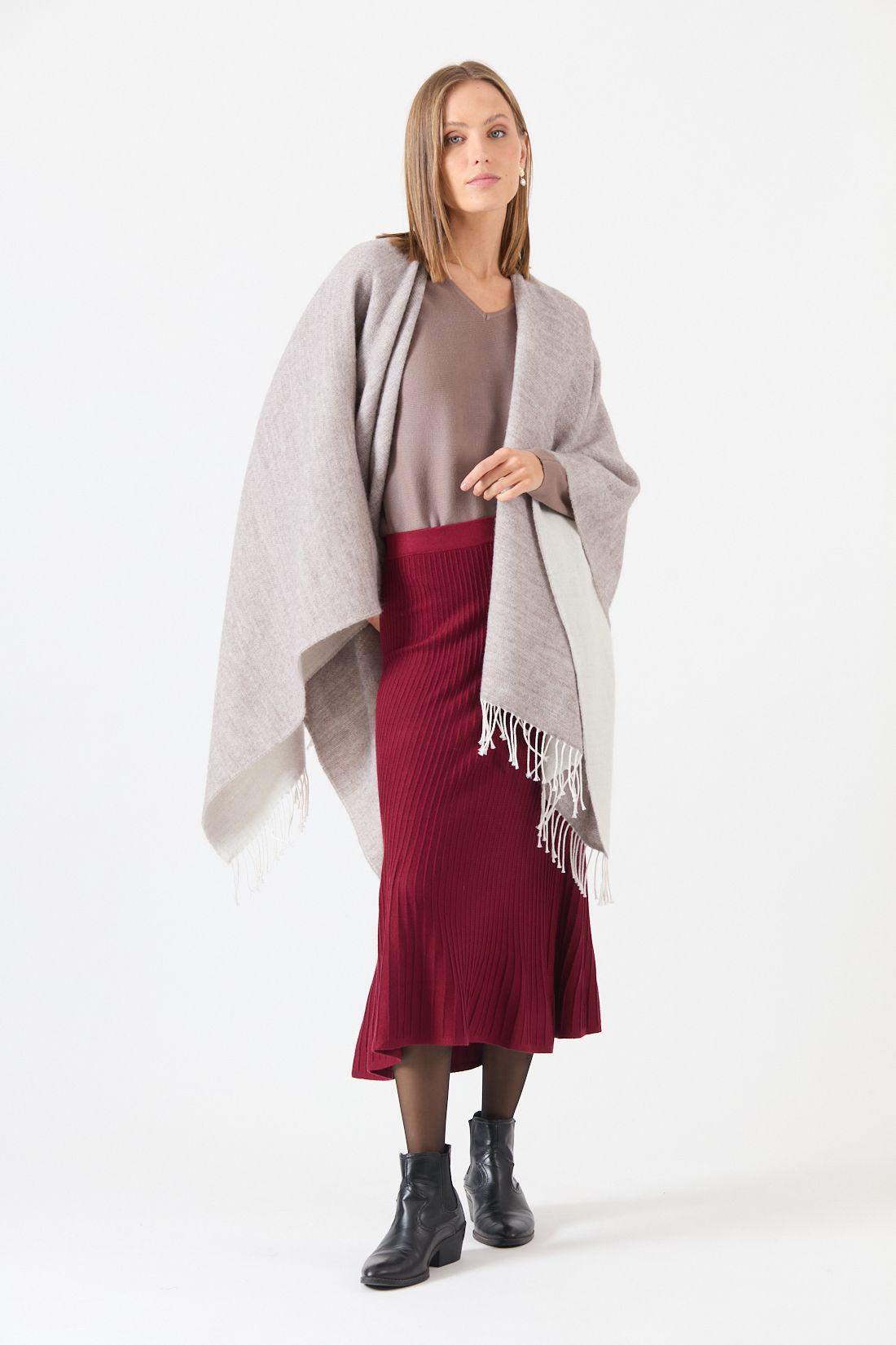 Falda Con Textura Burdeo Cod 5048876-0