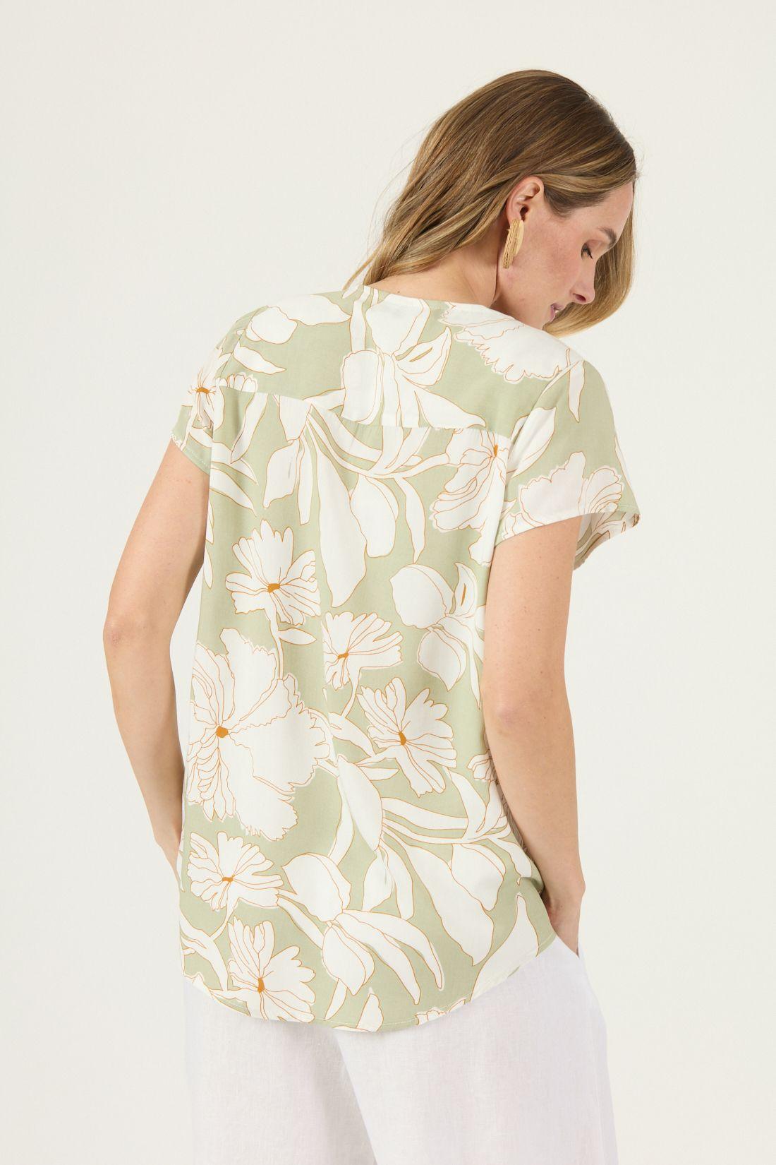 Blusa Estampada Verde Claro Cod 4516665-3