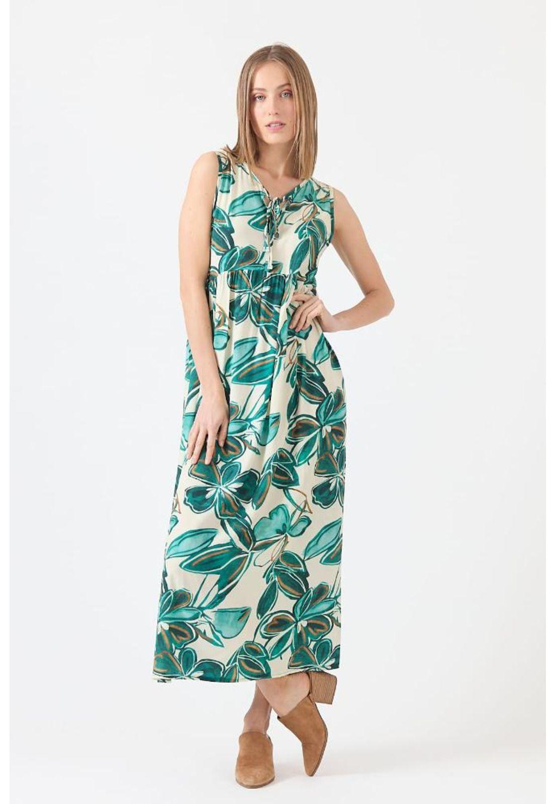 Vestido verde estampado PRIVILEGE 1153-0