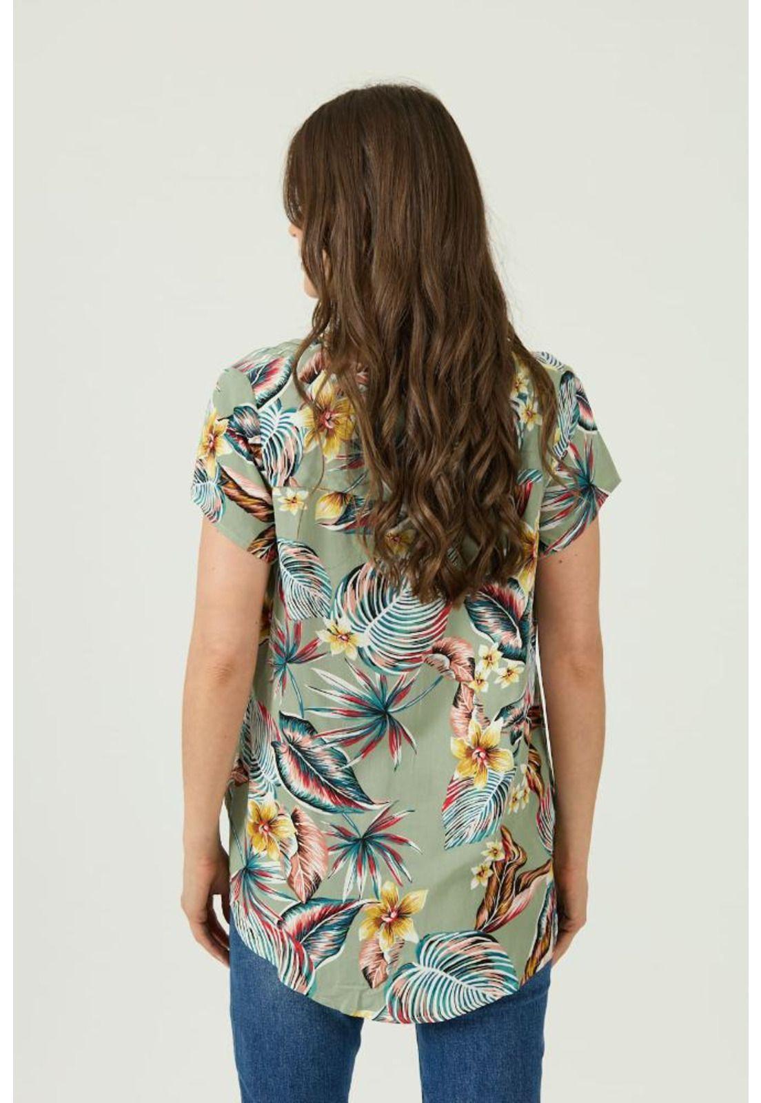 Blusa verde militar estampada PRIVILEGE 1607-2