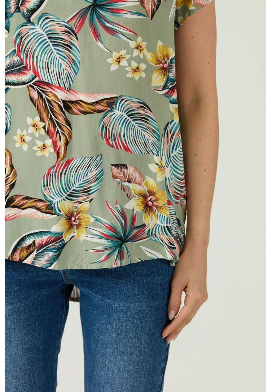 Blusa verde militar estampada PRIVILEGE 1607-3