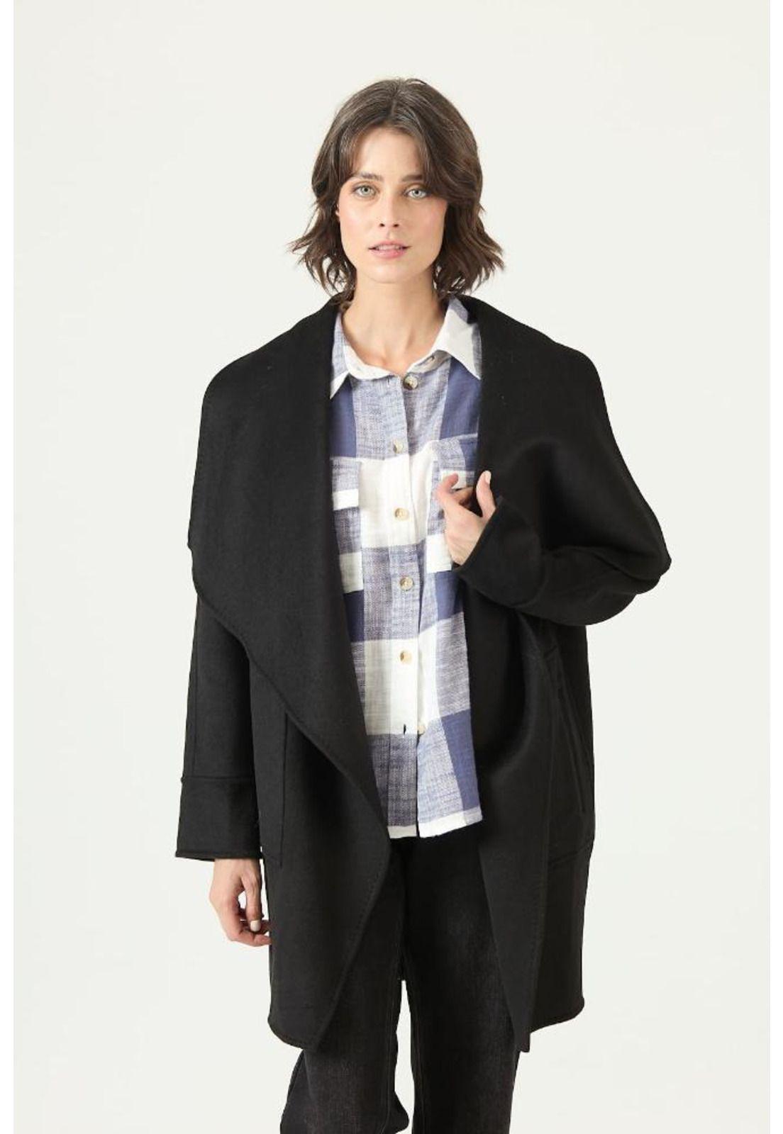 Abrigo con wool blend negro PRIVILEGE 2729-2