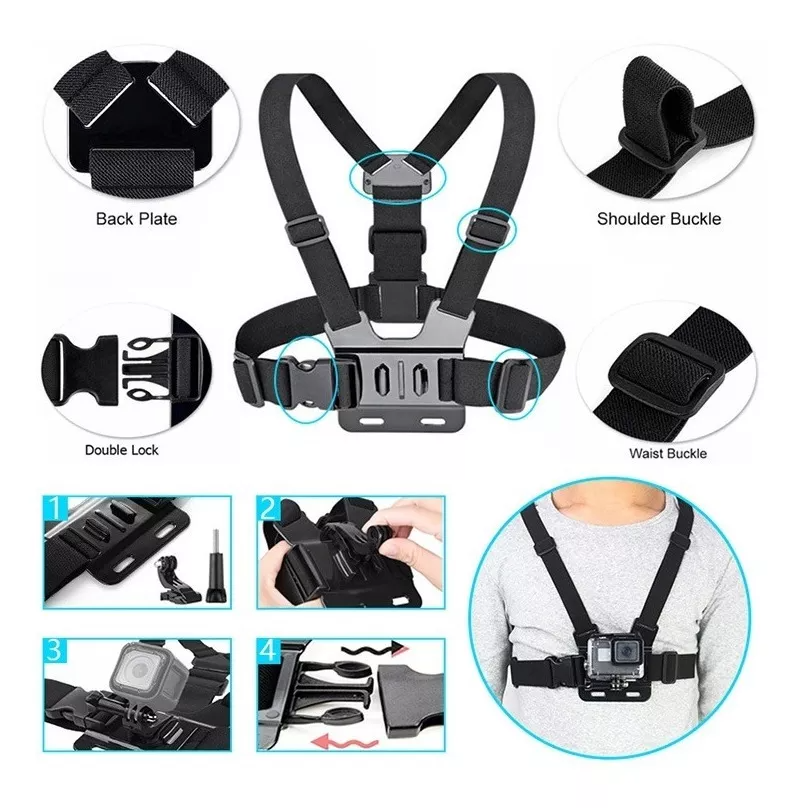 Kit De 50 Accesorios Gopro Hero 2 3 4 5 6 7 8 9 10 11-6