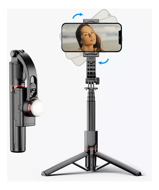 Gimbal Estabilizador Plegable L19s Luz, Rotación Bluetooth-2