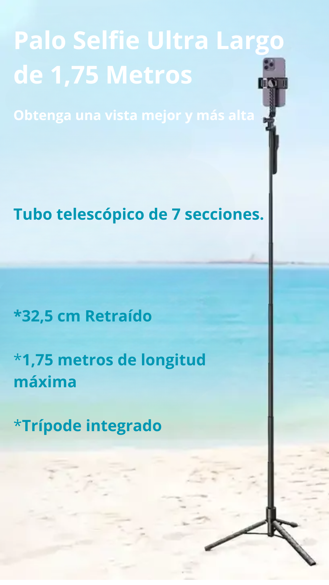 Palo Selfie Trípode Estabilizador 360° Con Bluetooth-0