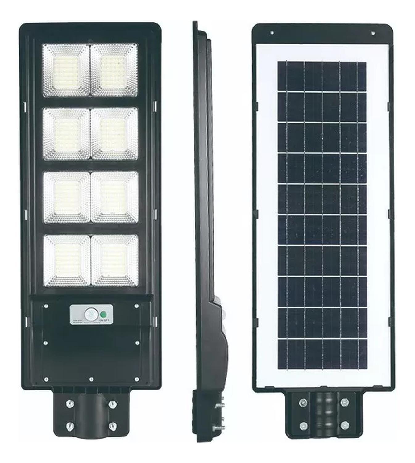 Foco Panel Solar 400w Exterior Luminaria + Soporte Negro Blanco Frío-4