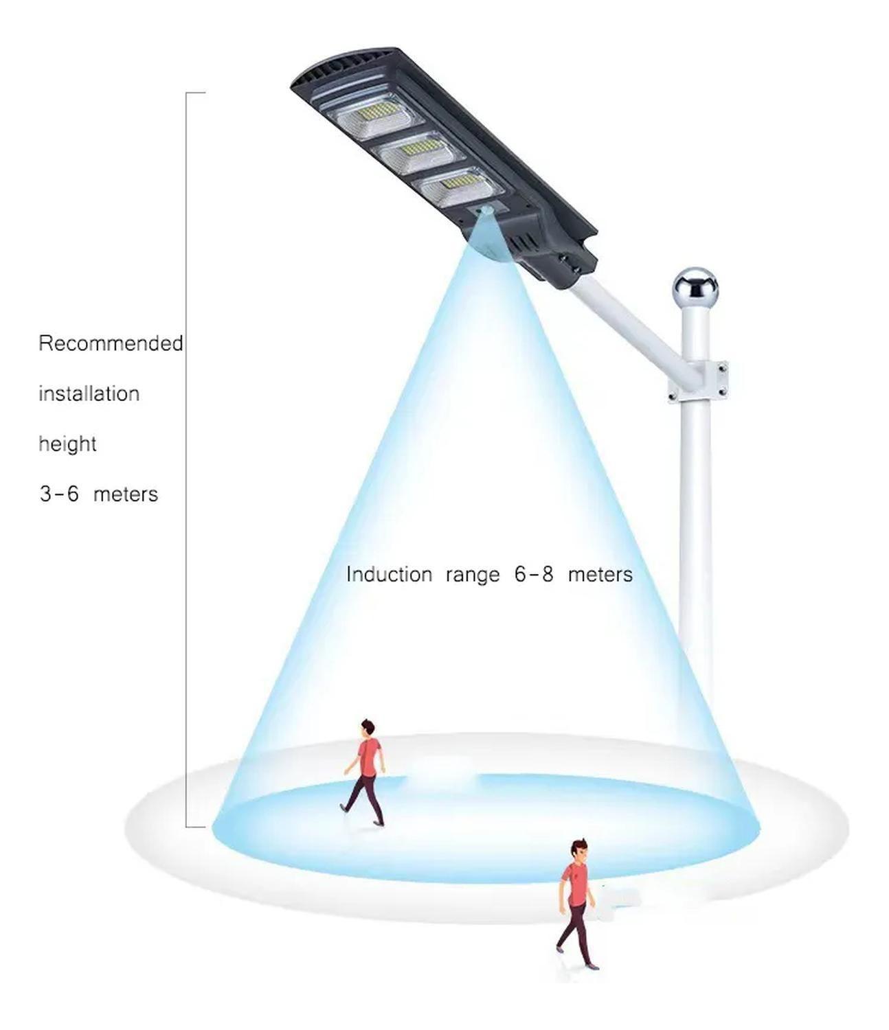 Foco Panel Solar 400w Exterior Luminaria + Soporte Negro Blanco Frío-6