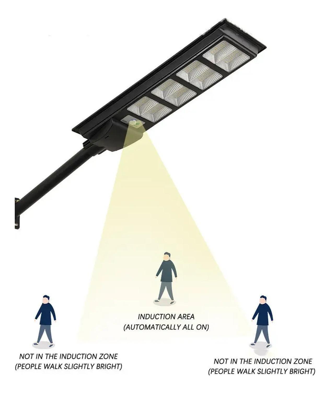 Foco Panel Solar 400w Exterior Luminaria + Soporte Negro Blanco Frío-9