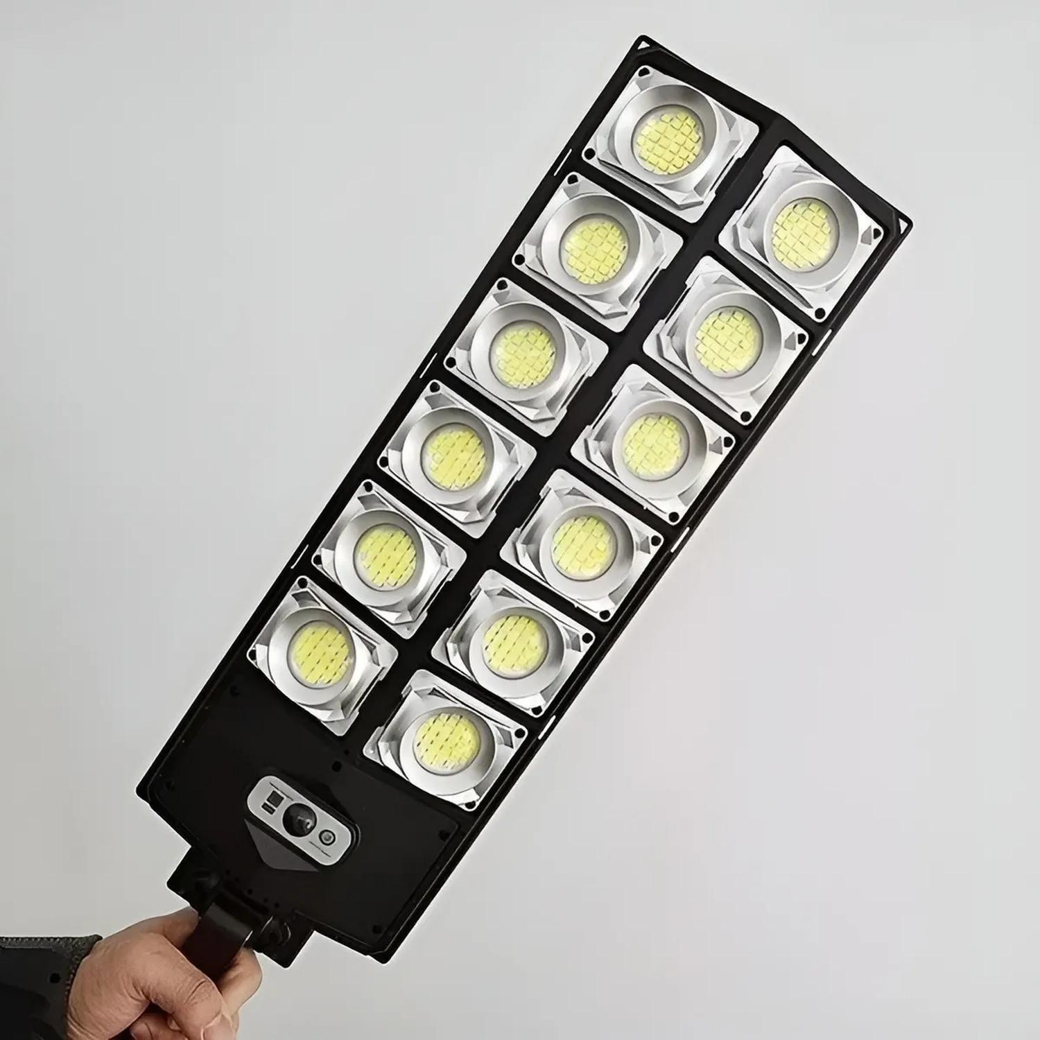 X3 Reflector Led Exterior 400w Foco Solar Sensor Movimiento Negro Blanco Frío-7