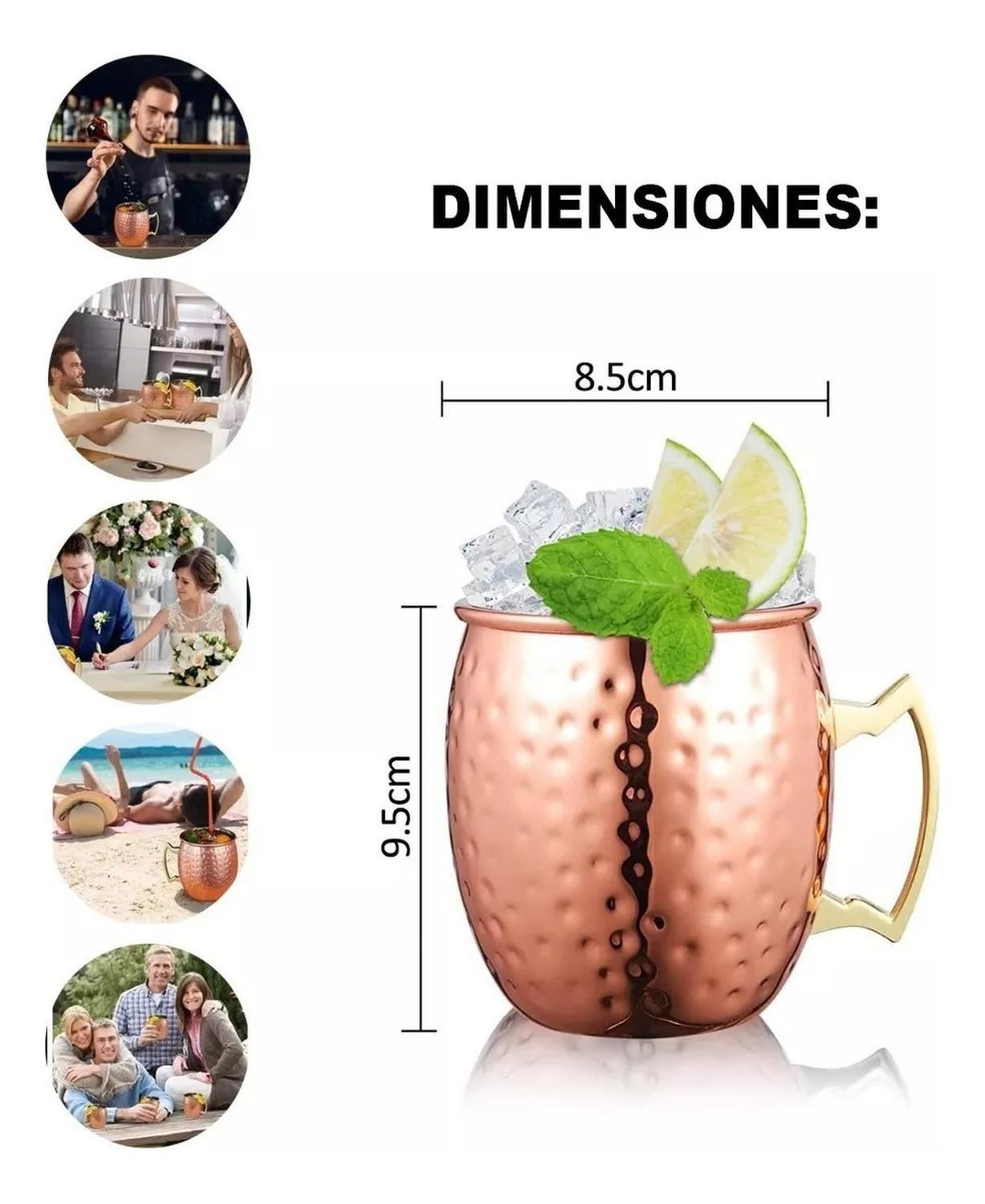 Pack X2 Mugs Vaso De Cobre Tragos Moscow Mule Mojito Bar-3