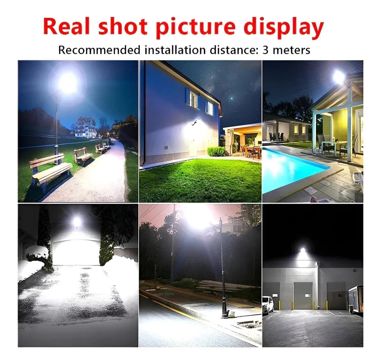 X2 Foco Led Solar Con Sensor Movimiento Y Control Farol Led Negro Blanco Neutro-3